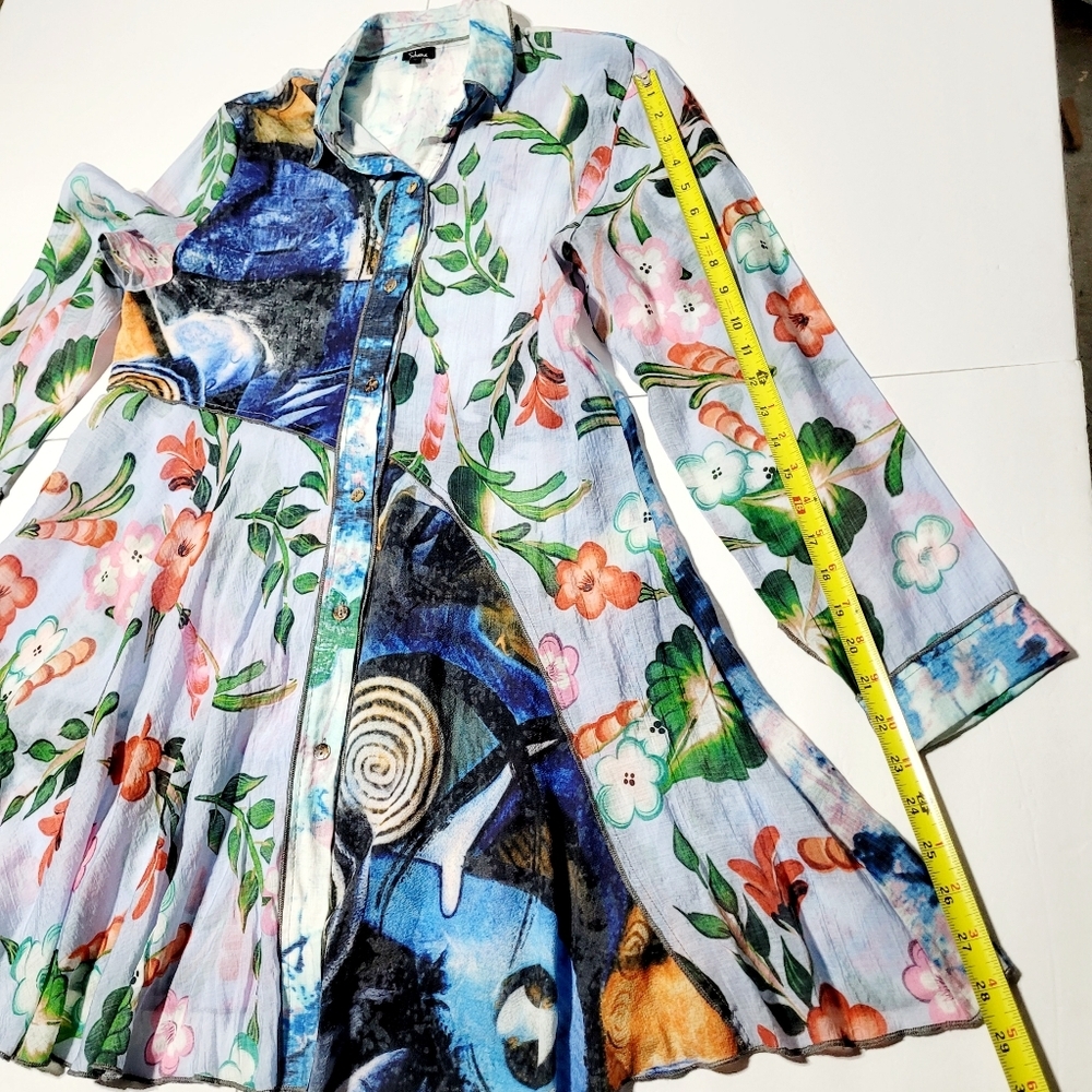 Shana Floral Flowy Fairycore Long Sleeve Sheer Top (L) - Picture 11 of 16